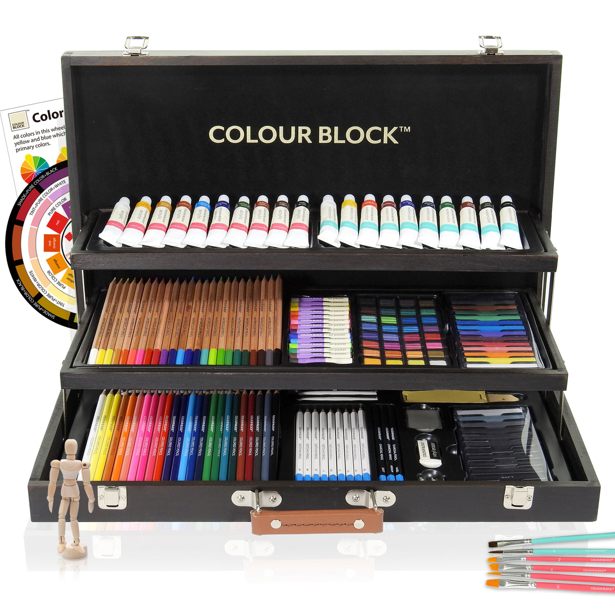 Colour Block Mixed Media Art Set - 181pc (Wooden Box)