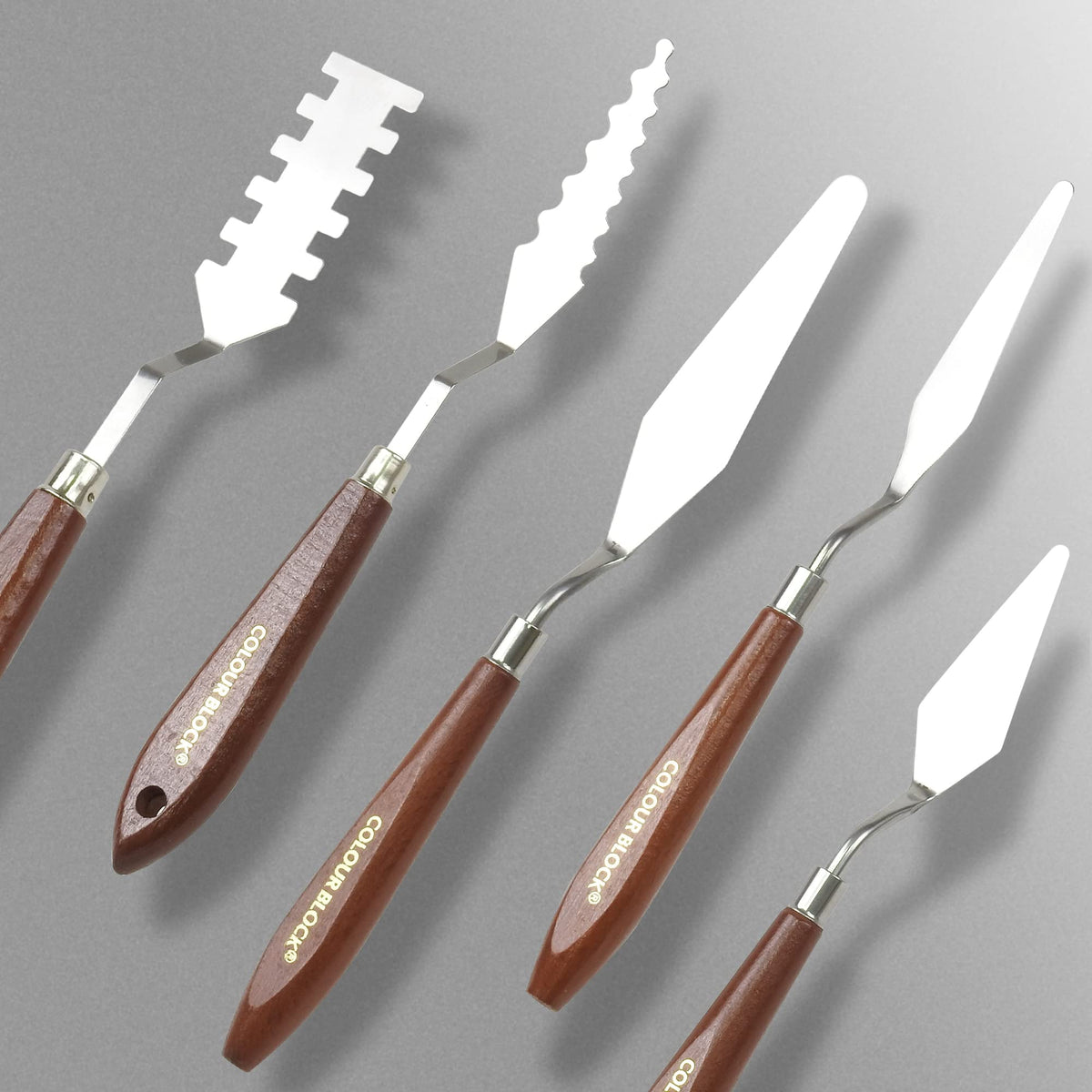 Metal Palette Knife Set 6pc Colour Block