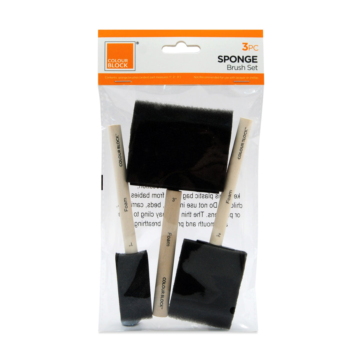  US Art Supply 1 Inch Foam Sponge Wood Handle Paint Brush Set