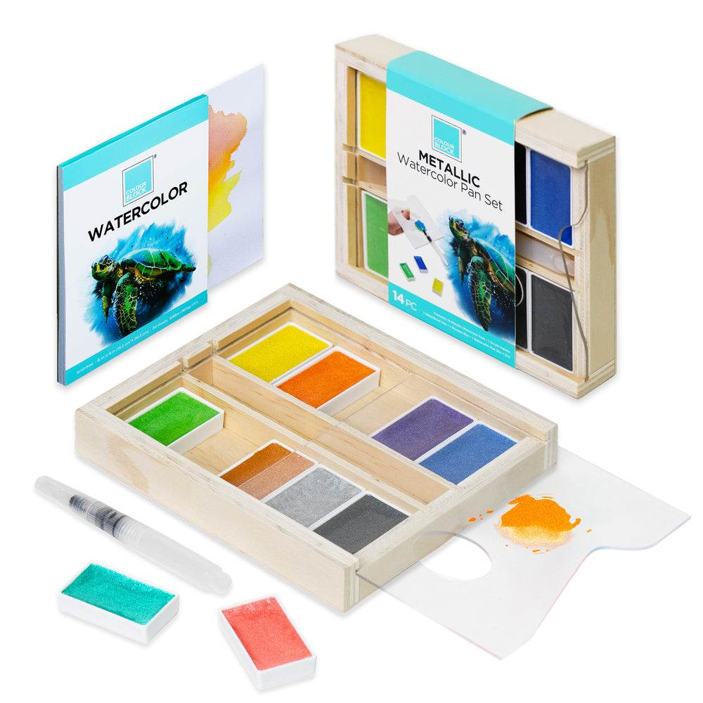 Watercolor Paint Set (Metallic) - 14pc