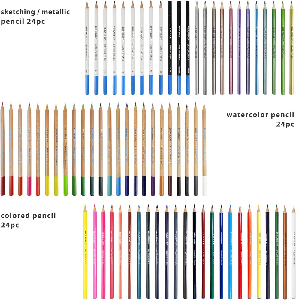 Colour Block Mixed Media Art Set - 152pc (Easel Wooden Box)