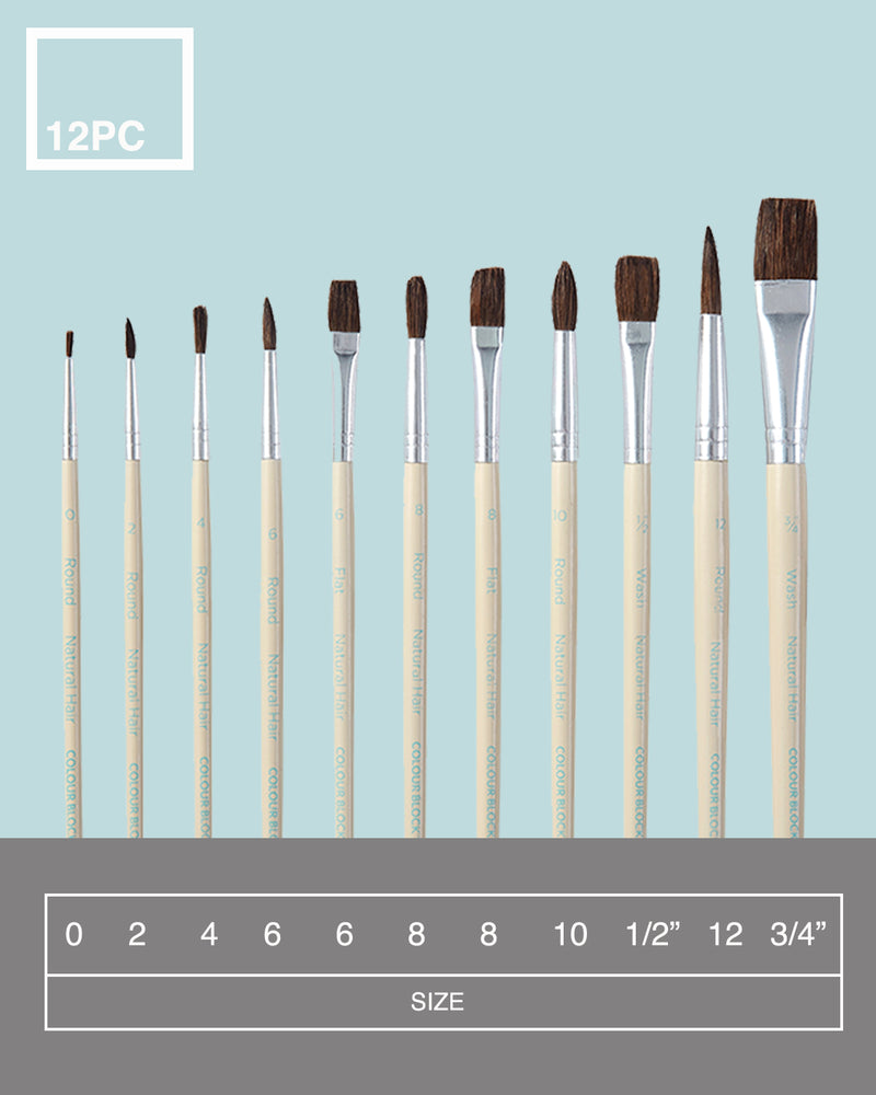
                  
                    Natural Hair Paint Brush Set - 12pc_Colour Block&trade;
                  
                