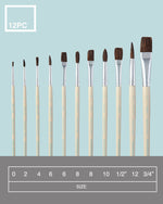 Natural Hair Paint Brush Set - 12pc_Colour Block&trade;