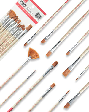 
                  
                    Brown Nylon Brush Set - 12pc_Colour Block&trade;
                  
                
