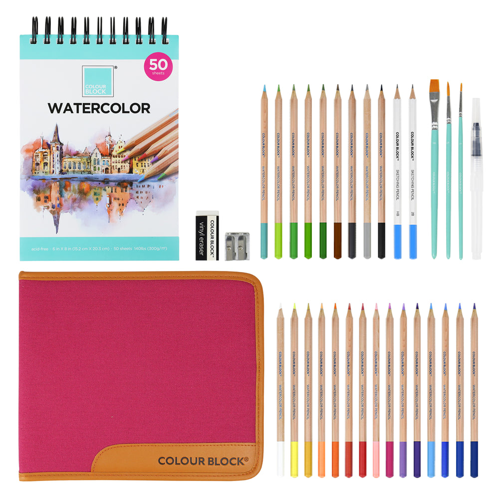 Watercolor Travel Art Set - 34pc_Colour Block&trade;