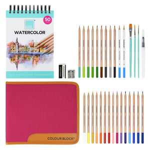 24 Watercolor Colored Pencils Set Soft Core Coloring Pencil for Painting  Child