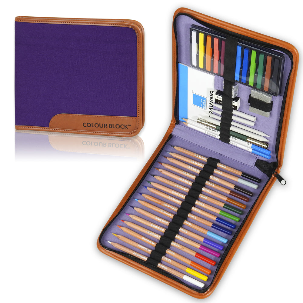 COLOUR BLOCK 91pc Travel Friendly Drawing Pencil Set, Sketching, Color —  CHIMIYA