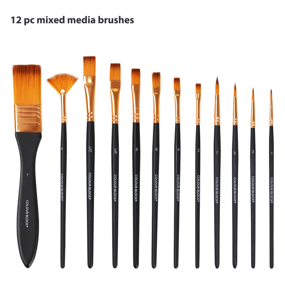 Mixed Media Brush Set - 12pc_Colour Block&trade;