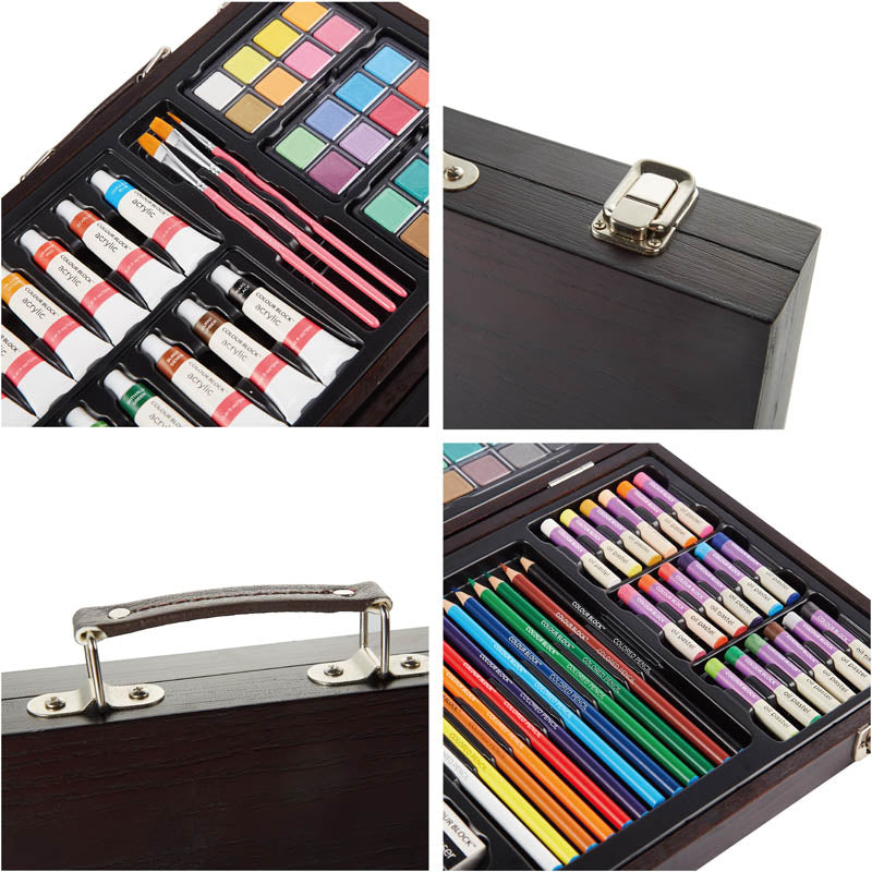 COLOUR BLOCK 151pc Mixed Media Art Set in Aluminum Case with Paints,  Brushes, Sketchbooks - Ideal for Gifting - Portable & Diverse Painting  Supplies