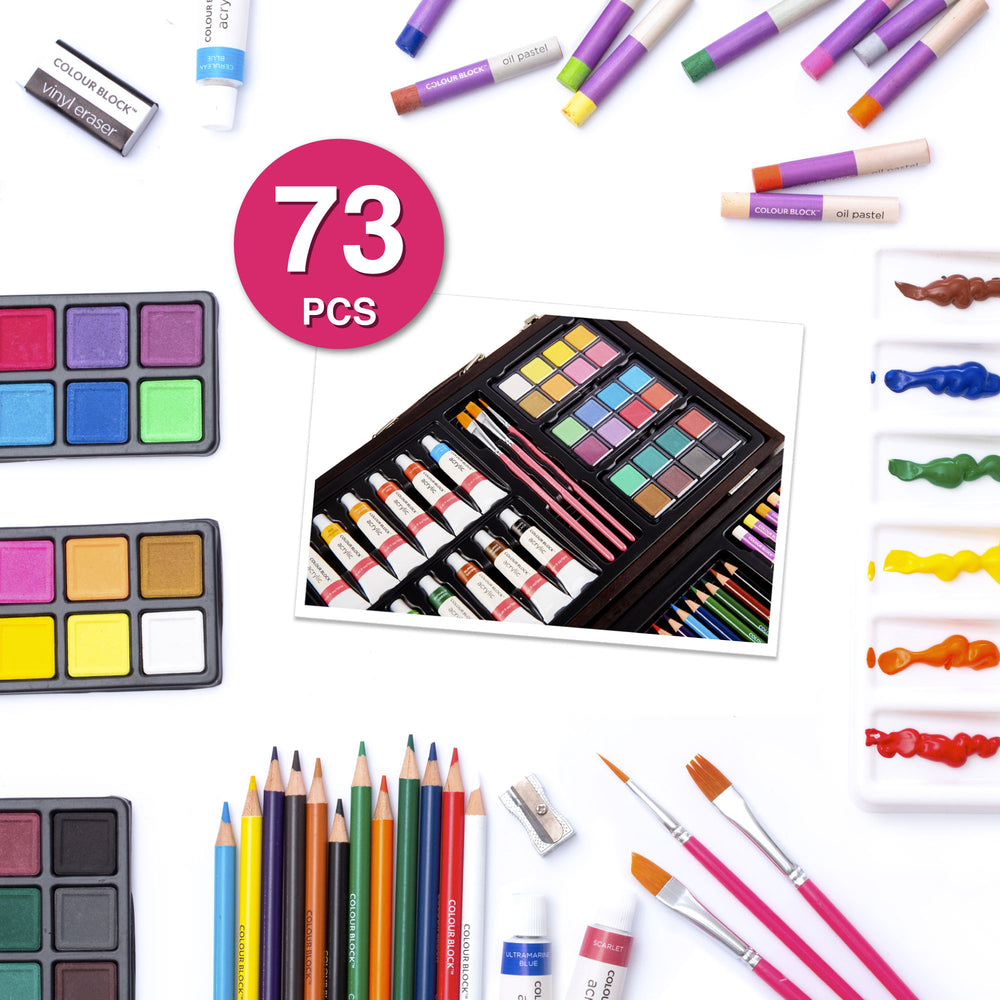 Colour Block Mixed Media Art Set - 73pc