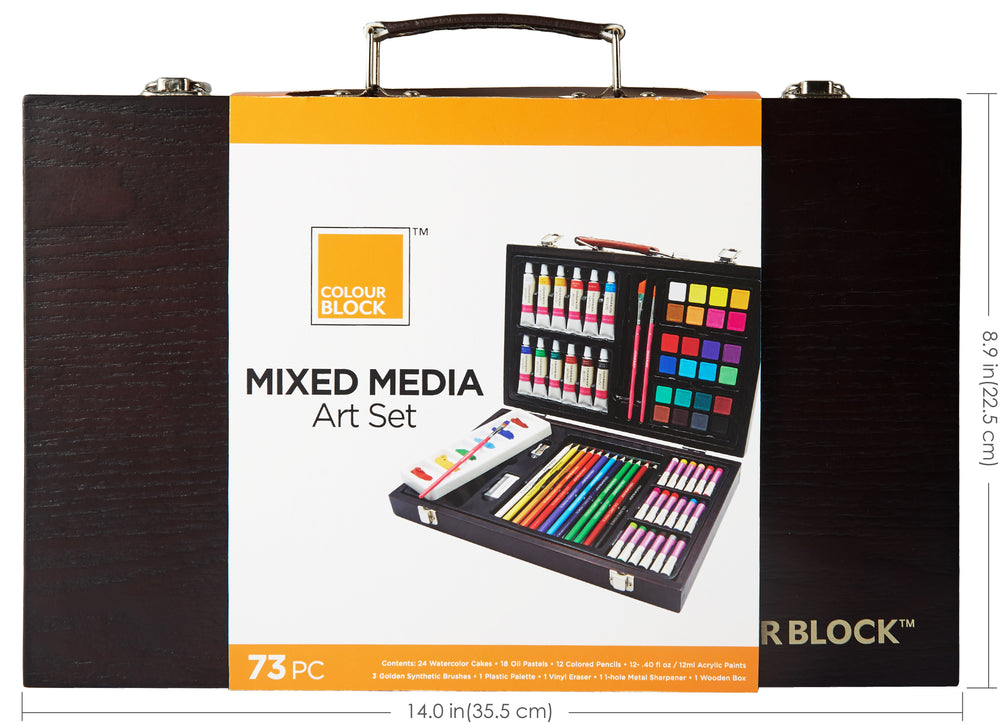 COLOUR BLOCK 73 Piece Art Set - Premium Art Supplies Kit for Adults & Kids,  Painting and Drawing Art Kits for Teens and Children, Ideal for Artists