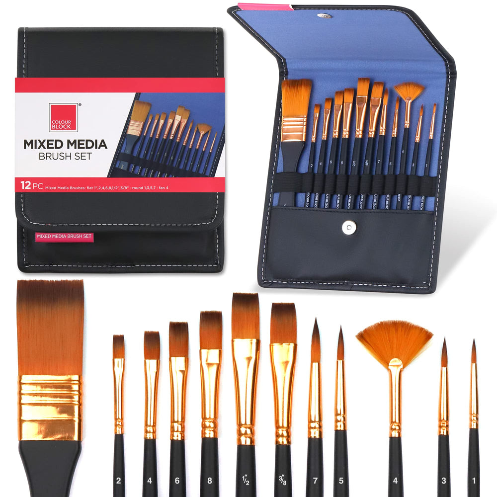 Colour Block Sponge Brush Set - 3pc