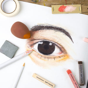 132pc Soft Pastel Bundle Set with Blending Tools &amp; Drawing Pad_Colour Block&trade;