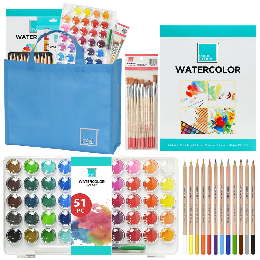  COLOUR BLOCK 231pc Art Set Bundle  PU Leather Art Supply Case,  Acrylic, Watercolor, Colored Pencils, Soft Pastels, Calligraphy Pens for  Painting, Drawing, Sketching, & Coloring, for School Supply 