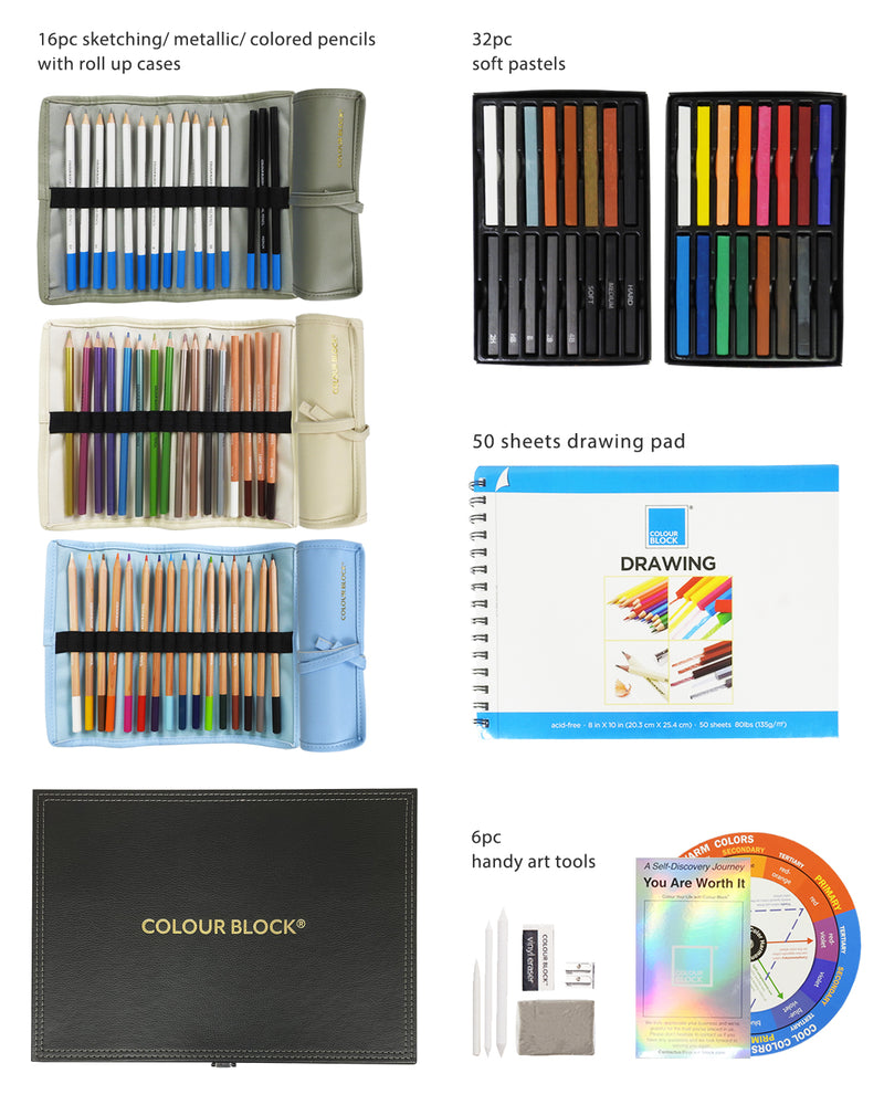 Colour Block Mixed Media Art Set - 73pc