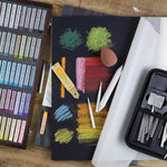 132pc Soft Pastel Bundle Set with Blending Tools &amp; Drawing Pad_Colour Block&trade;