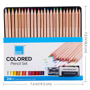 Colour Block Colored Pencil Set - 24pc